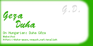 geza duha business card
