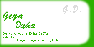 geza duha business card